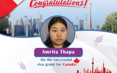 Congratulation Ms. Amrita Thapa for Canada visa